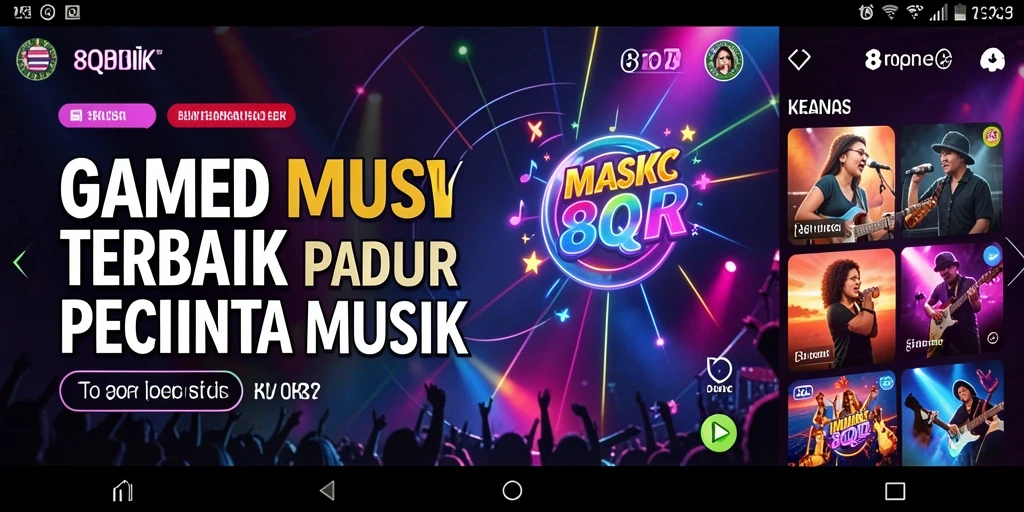 Screenshot gameplay 8QR menampilkan pemain menikmati musik.