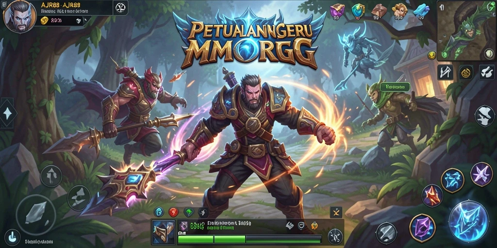Screenshot gameplay AJR88 yang menunjukkan aksi seru dalam pertempuran MMORPG.