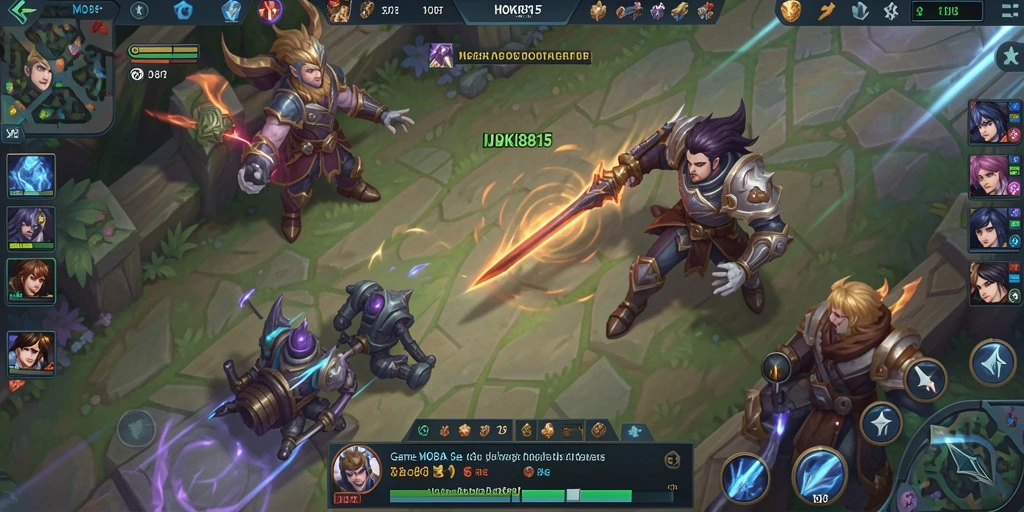 Tampilan screenshot utama HOKI8815 dengan aksi pertarungan tim.
