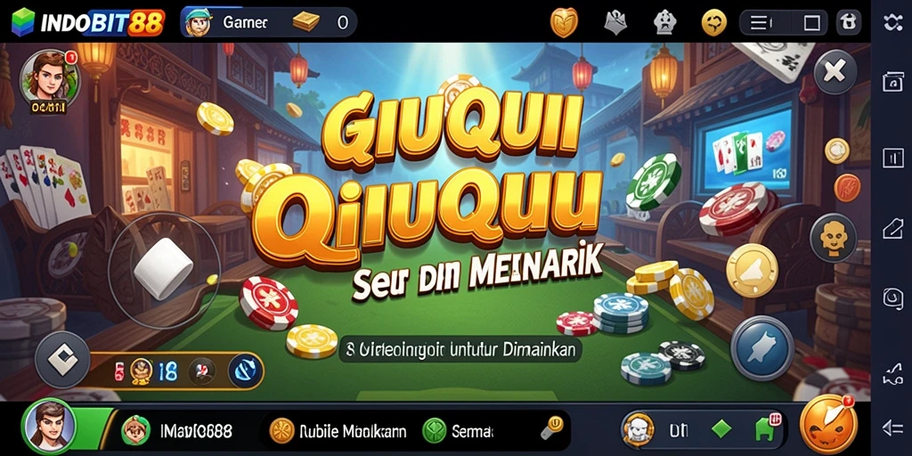 Tampilan gameplay seru QiuQiu di INDOBIT88.