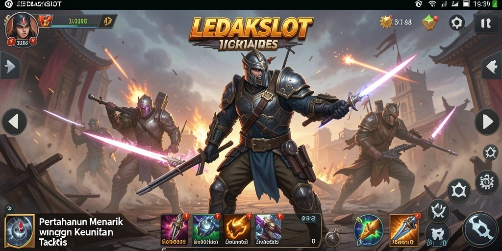 Screenshot gameplay <strong>LEDAKSLOT</strong> menampilkan strategi pertahanan yang dinamis.