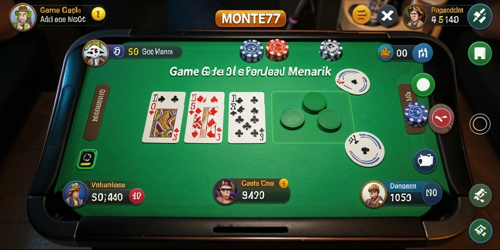 Screenshot gameplay seru MONTE77 saat bermain Gaple.