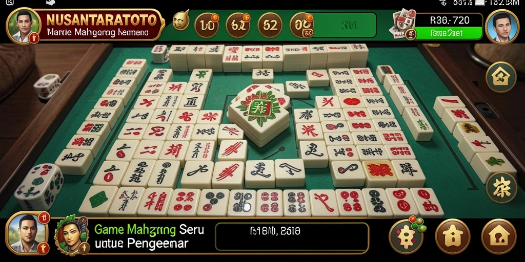 Tampilan gameplay seru dari NUSANTARATOTO dengan ubin Mahjong.