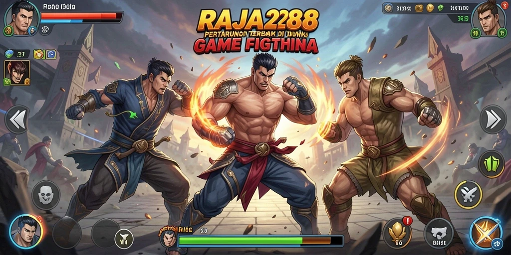 Tampilan gameplay RAJA288 menampilkan pertarungan yang seru dan dinamis.