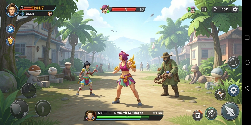 Tampilan gameplay menarik dari SD107 yang menunjukkan simulasi kehidupan.