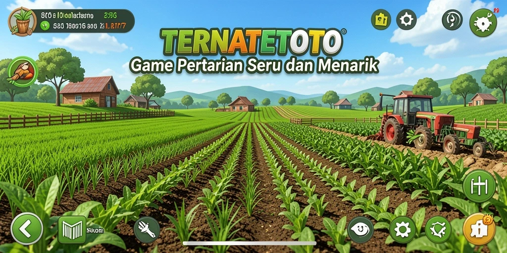 Tampilan gameplay TERNATETOTO yang menarik dengan pertanian yang beragam.
