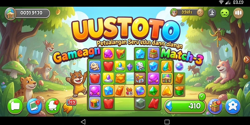 Tampilan gameplay UUSTOTO yang mengasyikkan dalam genre Match-3.
