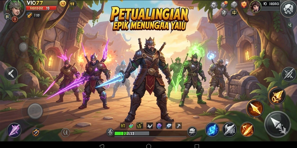 Tangkapan layar gameplay <strong>VIO77</strong> menampilkan petualangan menegangkan dan lingkungan yang beragam.